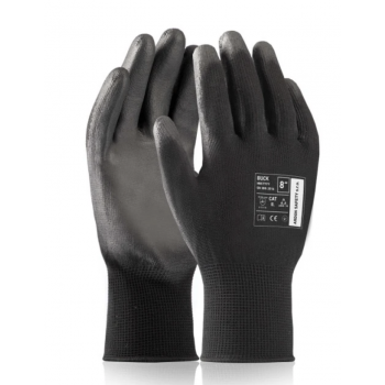 Coated gloves PU black size 11